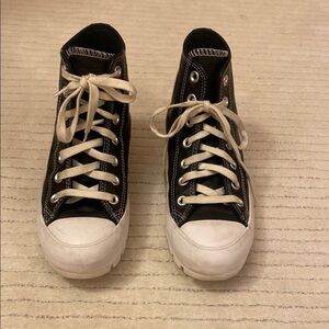 CONVERSE  Black leather High-Top Sneakers